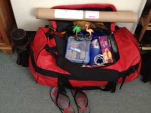 Bag packed  full of warm clothes and food :)