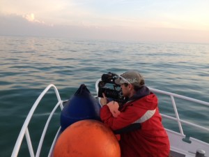 Jack filming as the mist cleared